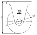 Bánh xe PU cố định Shenpai D130, 25A21-1652