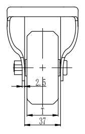 Bánh xe cao su cố định Shenpai D75, 25A03-1062