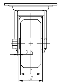 Bánh xe PU xoay Shenpai D75, 25A01-1052