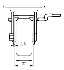 Bánh xe PU xoay khóa Shenpai D75, 25A02-1052